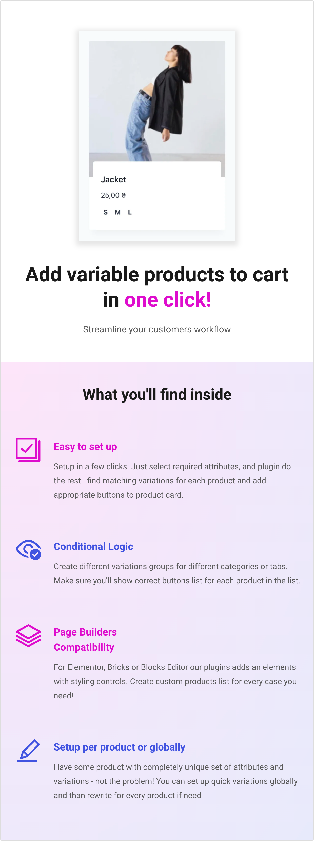 Quick Add To Cart WooCommerce Variations